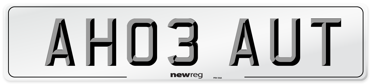 AH03 AUT Number Plate from New Reg